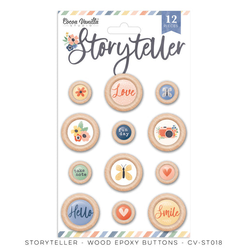 Cocoa Vanilla Studio Storyteller - Wood Epoxy Buttons