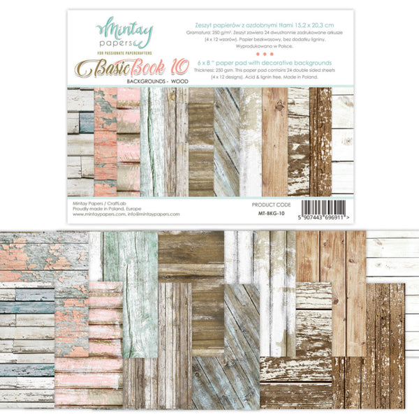 Mintay Papers Wood Backgrounds - 6x8 Paper Pad