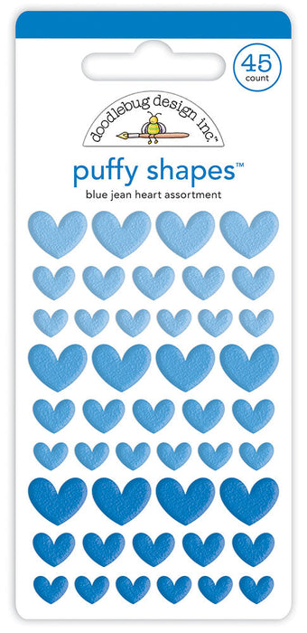 Doodlebug Design Puffy Shapes - Blue Jean Heart