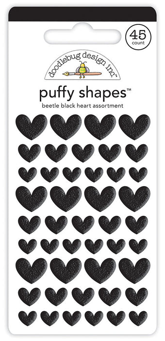 Doodlebug Design Puffy Shapes - Beetle Black Heart