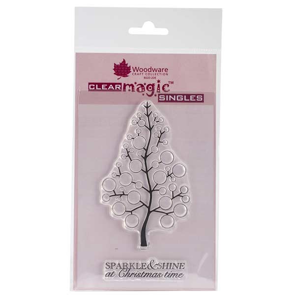 Woodware Clear Magic Singles Stamps - Bubble Bloom Festive Tree