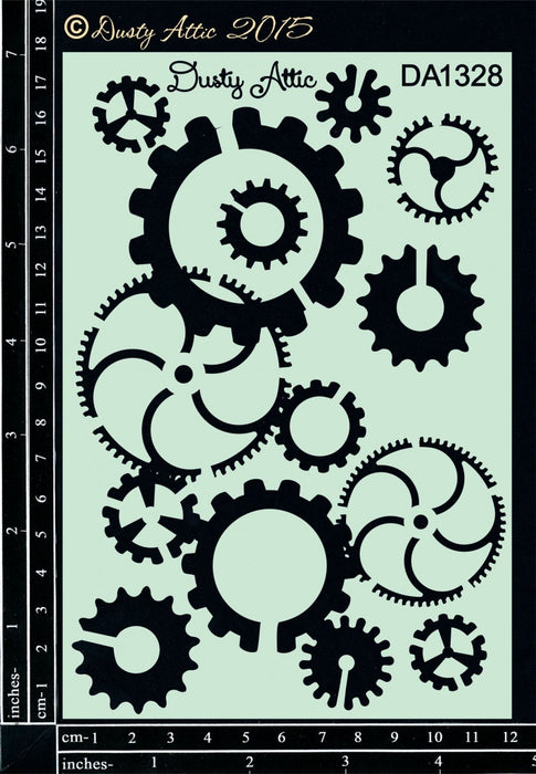 Dusty Attic Stencil - Cogs