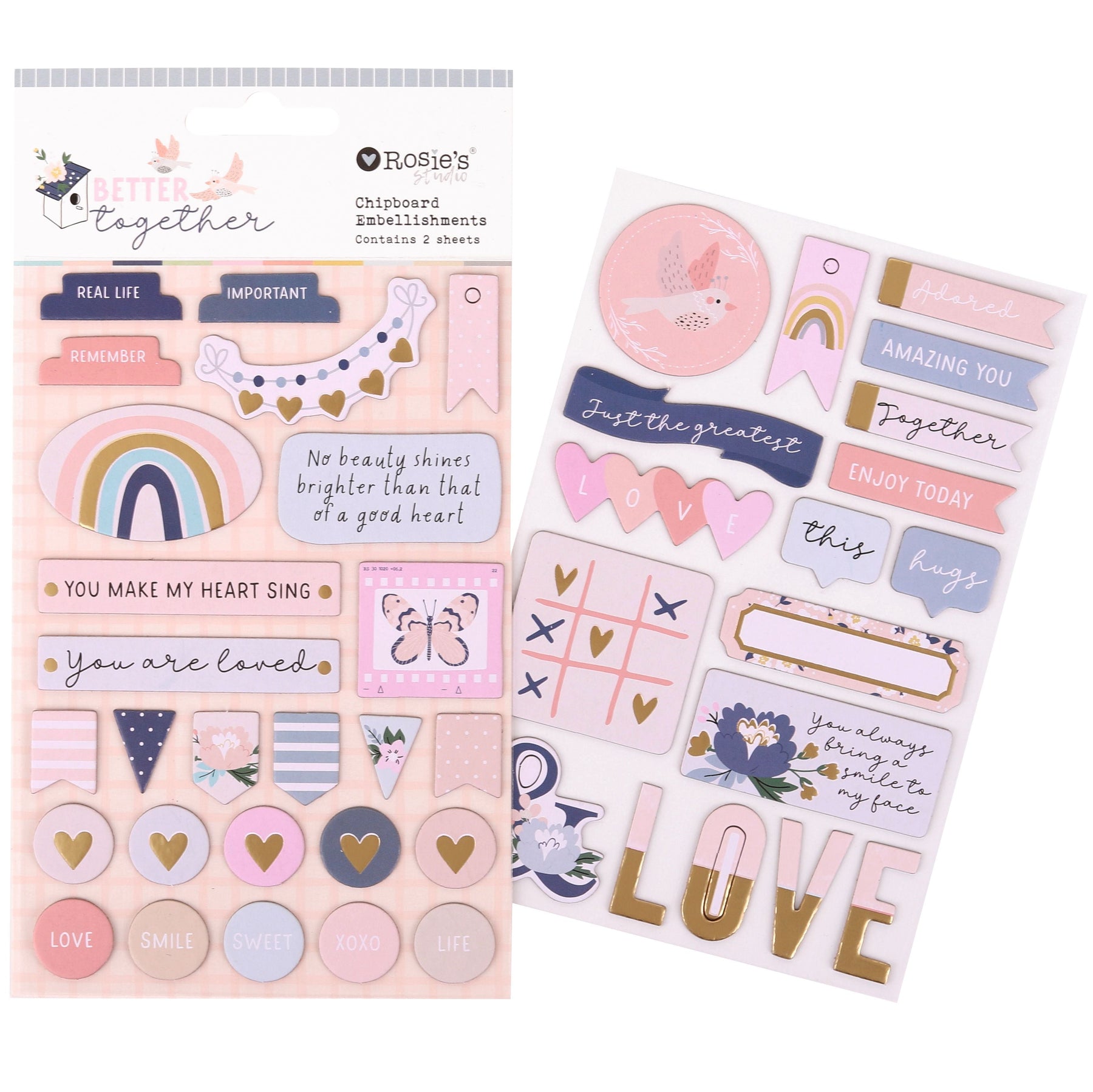 Rosie's Studio It's Better Together - Chipboard Embellishments
