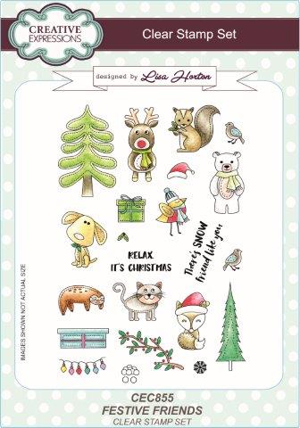 Creative Expressions Clear Stamp Set - Festive Friends by Lisa Horton