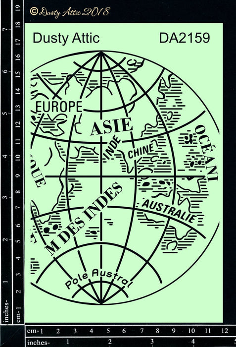 Dusty Attic Stencil - Map