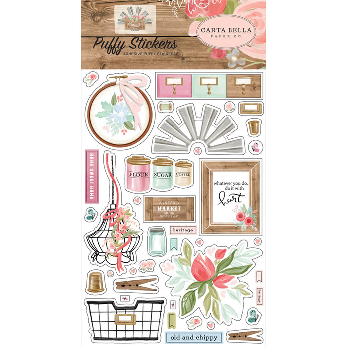 Carta Bella Farmhouse Market - Puffy Stickers