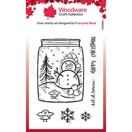 Woodware Clear Magic Singles Stamp - Snow Jar