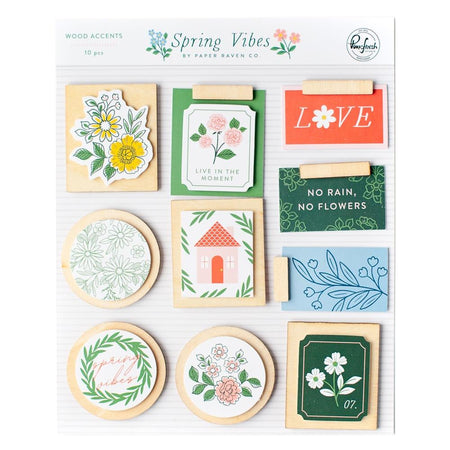 Pinkfresh Studio Spring Vibes - Wood Accent Stickers